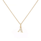 Love Letter A 18K Gold Necklace w. Diamonds
