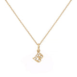 Love Letter B 18K Gold Necklace w. Diamonds