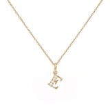 Love Letter E 18K Gold Necklace w. Diamonds