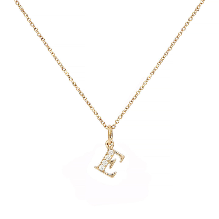 Love Letter E 18K Guld Halskæde m. Diamanter
