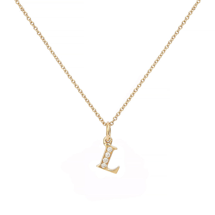 Love Letter L 18K Guld Halskæde m. Diamanter