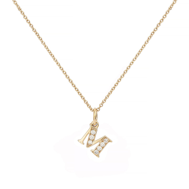 Love Letter M 18K Guld Halskæde m. Diamanter