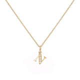 Love Letter N 18K Gold Necklace w. Diamonds