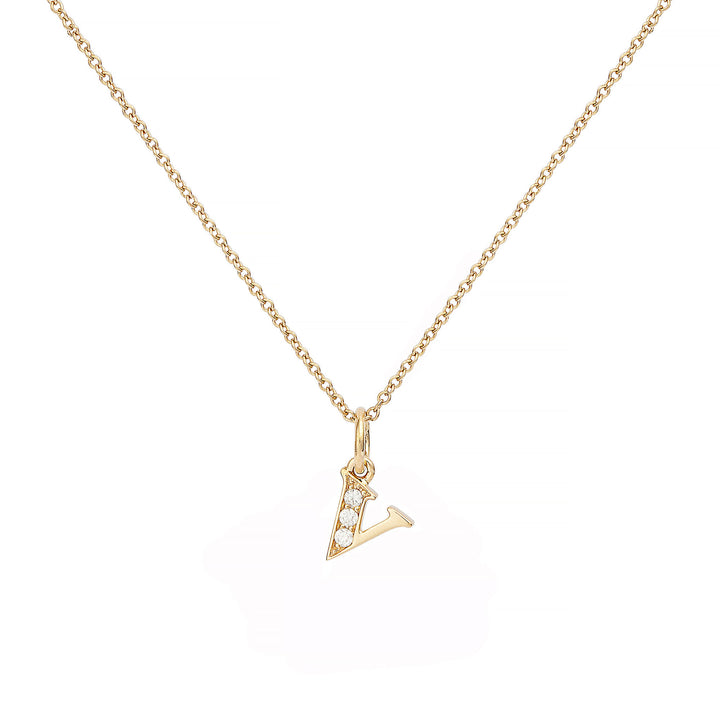 Love Letter V 18K Guld Halskæde m. Diamanter
