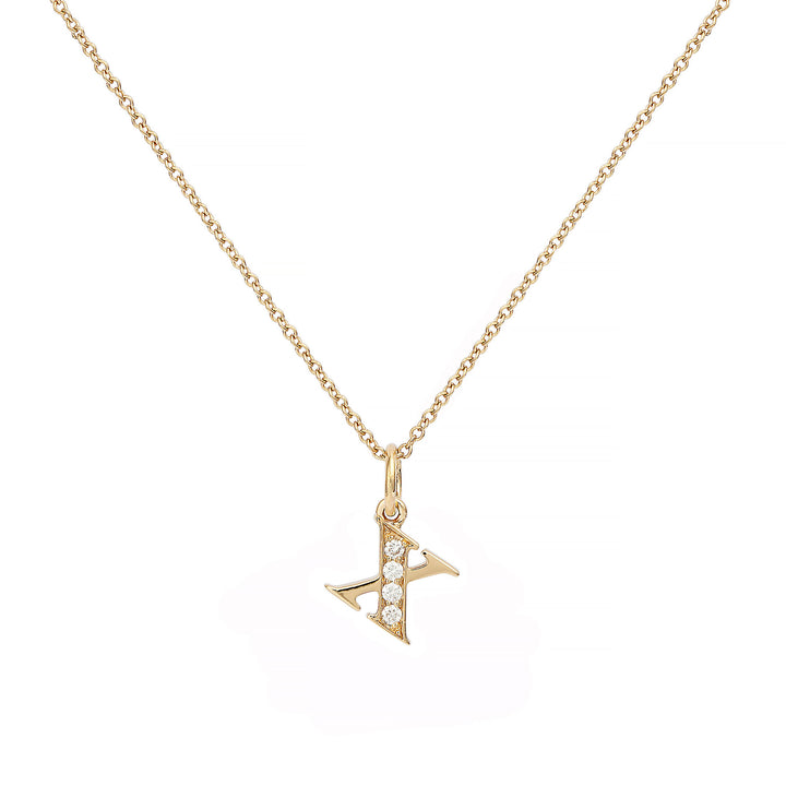 Love Letter X 18K Gold Necklace w. Diamonds