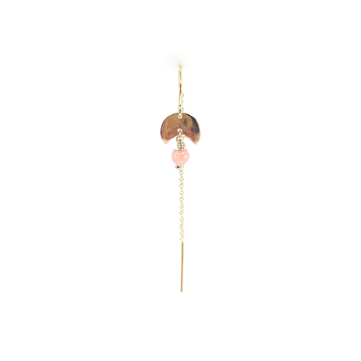 Lucca 14K Gulddoublé Kæde Ørering m. Opal