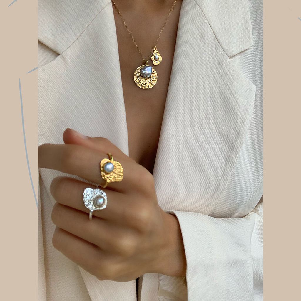 GEMMA Sølv Ring m. Perle