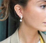 Luna Silver Earrings w. White Pearls