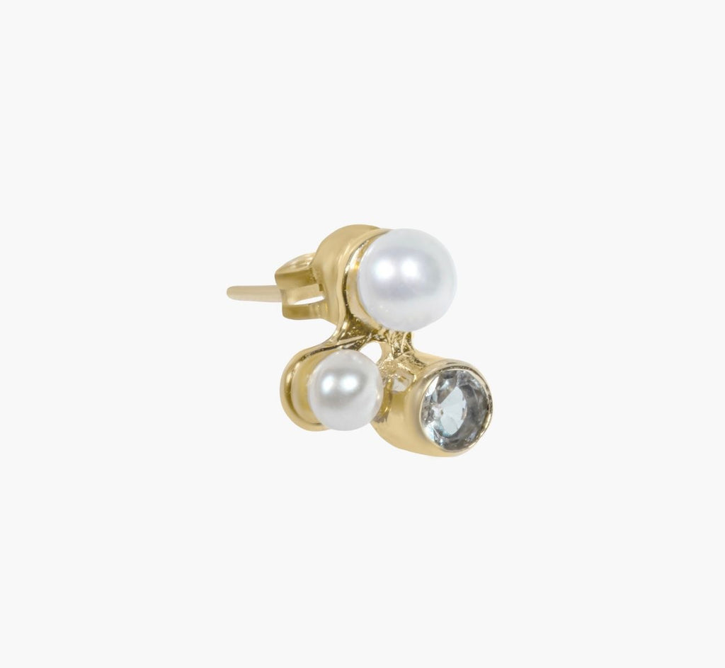 Maria 01 9K Gold Stud w. Sapphire