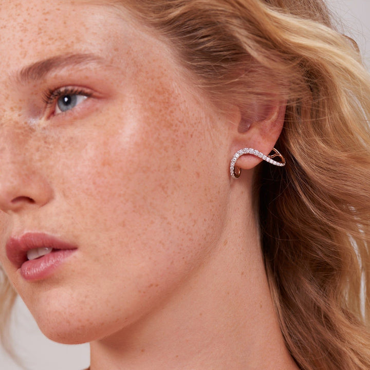 Aura 18K Rosegold Earring w. Diamonds