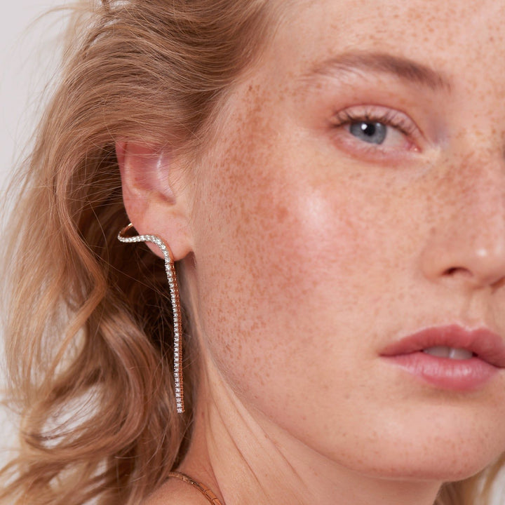 Aura & Aurora 18K Rosegold Earrings w. Diamonds