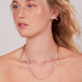 Aurora Half 18K Rosaguld Halskæde m. Diamanter