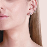 Swiveling 18K Rosegold Ear Cuff w. Diamonds, Topaz & Amethyst