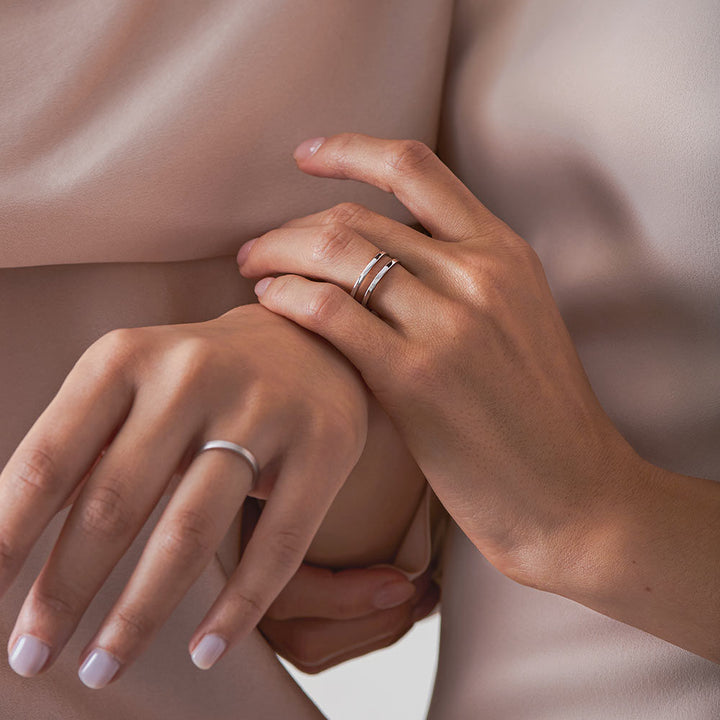 Unisex I Matt 18K Whitegold Ring