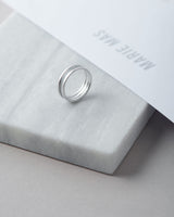 Unisex We 18K Whitegold Ring w. Grey Lacquer