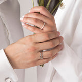 Unisex I 18K Rosegold Ring w. White Lacquer