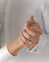 Unisex We 18K Gold & Whitegold Ring w. Grey Lacquer