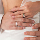 Unisex We 18K Whitegold & Rosegold Ring w. Green Lacquer