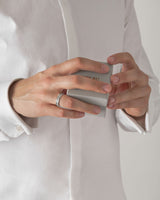 Unisex We 18K Whitegold & Rosegold Ring w. White Lacquer