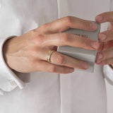 Unisex We 18K Gold & Whitegold Ring w. Grey Lacquer