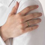 Unisex We 18K Gold Ring w. Green Lacquer