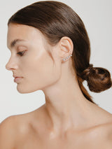 Maya 02 9K Gold Earcrawler w. Diamond & Pearls