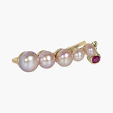 Maya 03 9K Gold Earcrawler w. Ruby & Pearls