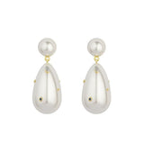 Drop Stars White Gold Plated Earrings