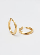 Medium Swirl 14K Gold Plated Hoops