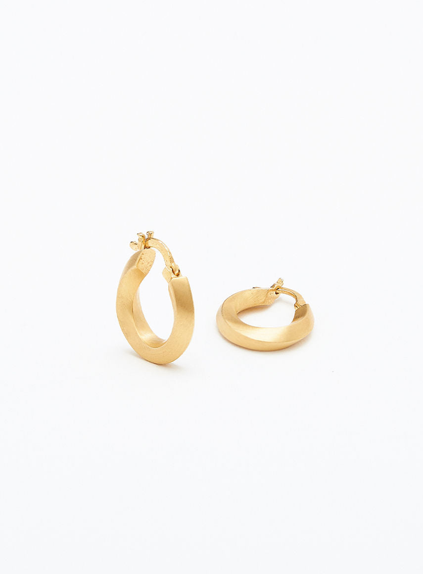 Mini swirl matte 14K Gold Plated Hoops