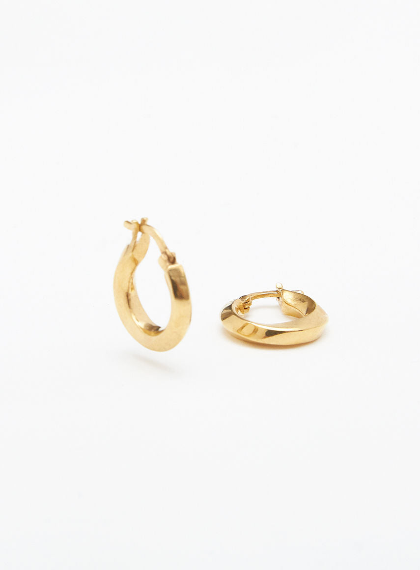 Mini swirl Shiny 14K Gold Plated Hoops