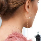 Modern Words Fine Lightning Drop 18K Guld Hoop m. Diamant