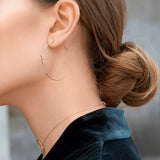 Modern Words Fine Double Hjerte 18K Guld Hoops m. Diamant