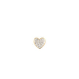 Modern Words Fine Heart 18K Gold Earring w. Diamond