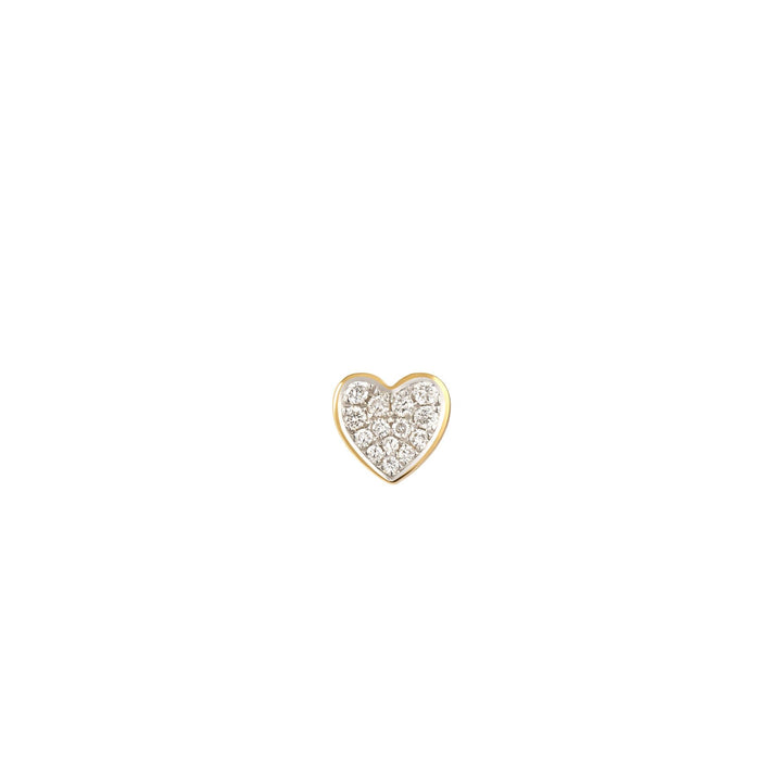 Modern Words Fine Hjerte 18K Guld Ørering m. Diamant
