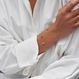 Swinging Pendant 18K Rosegold Bracelet w. Malachite & Pearl