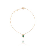 Swinging Pendant 18K Rosegold Bracelet w. Malachite & Pearl