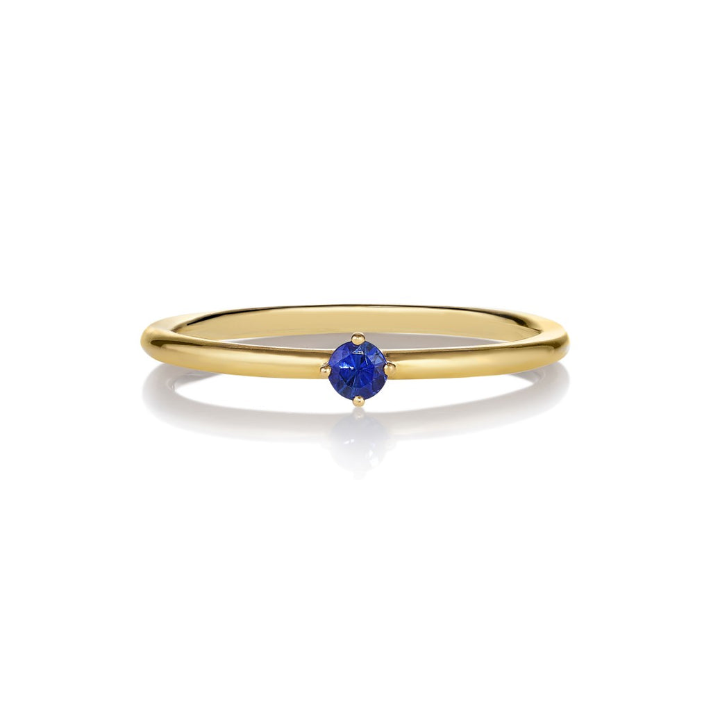 Malene 2.5 Blue 14K Gold Ring w. Sapphire