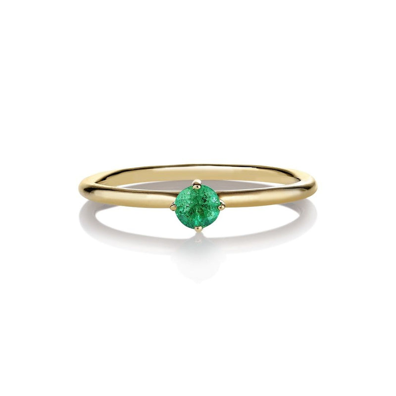 Malene 3.5 Grøn 14K Guld Ring m. Smaragd