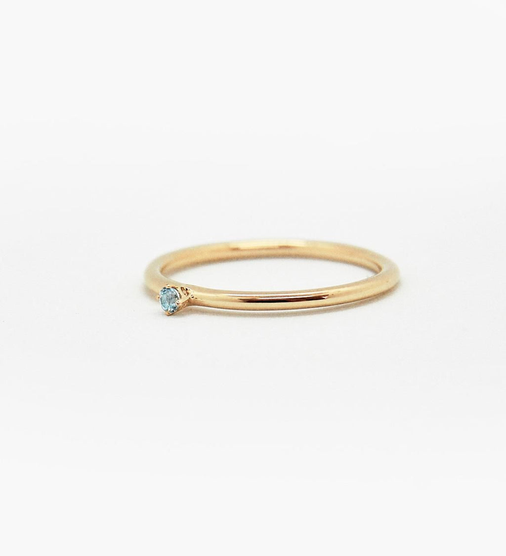 Malene 1.8 Blue 14K Gold Ring w. Aquamarine