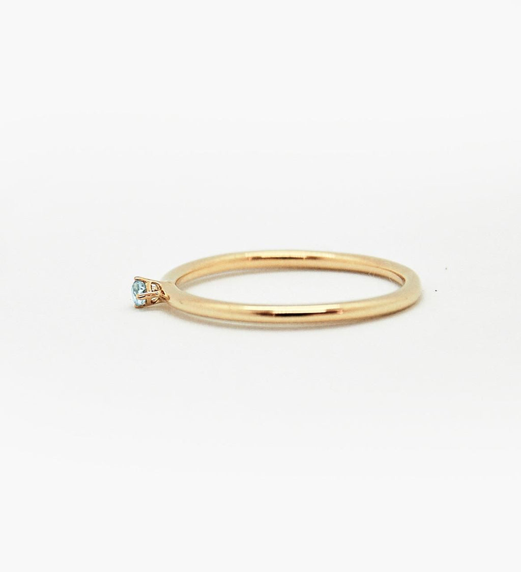 Malene 1.8 Blue 14K Gold Ring w. Aquamarine