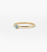 Malene 2.5 Blue 14K Gold Ring w. Aquamarine