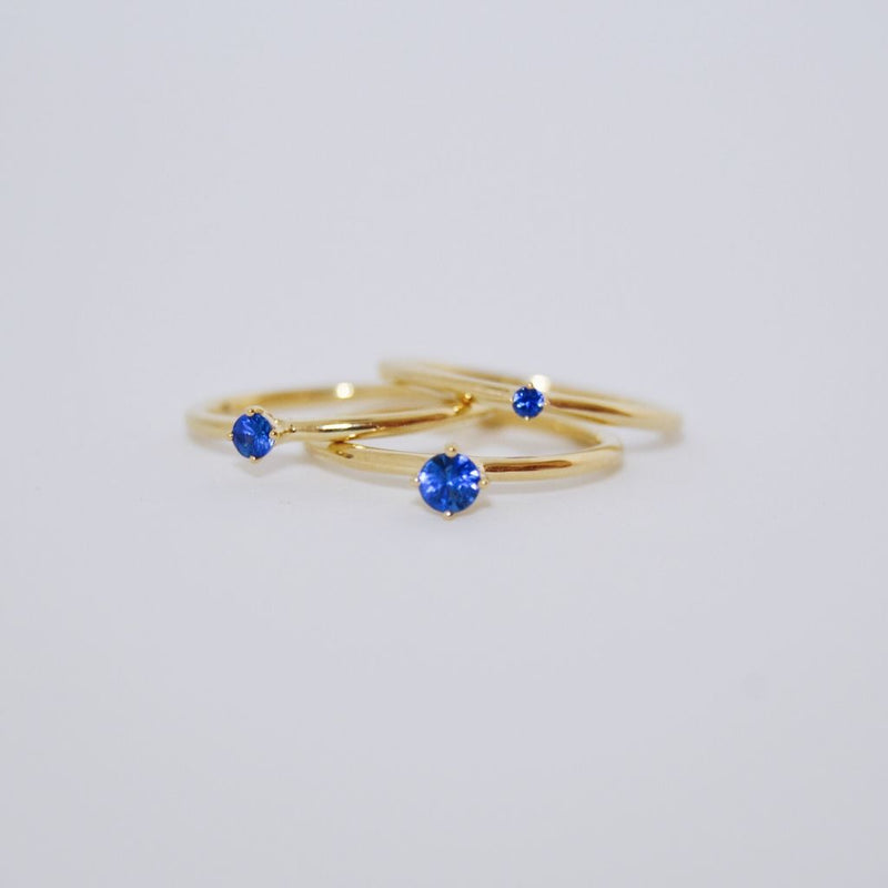 Malene 3.5 Blue 14K Gold Ring w. Sapphire