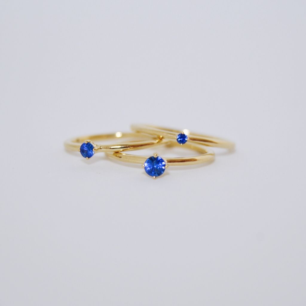 Malene 2.5 Blue 14K Gold Ring w. Sapphire