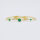 Malene 2.5 Green 14K Gold Ring w. Emerald