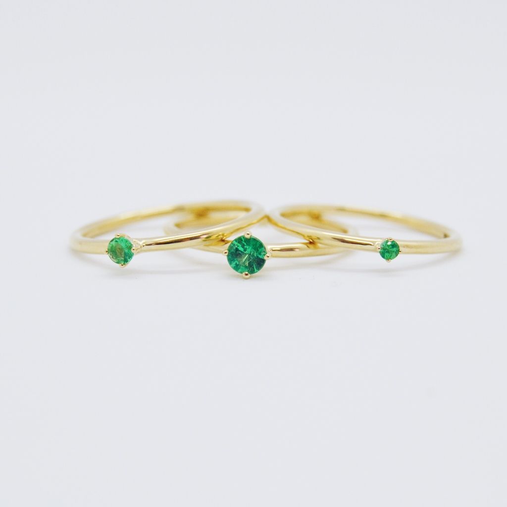 Malene 1.8 Green 14K Gold Ring w. Emerald