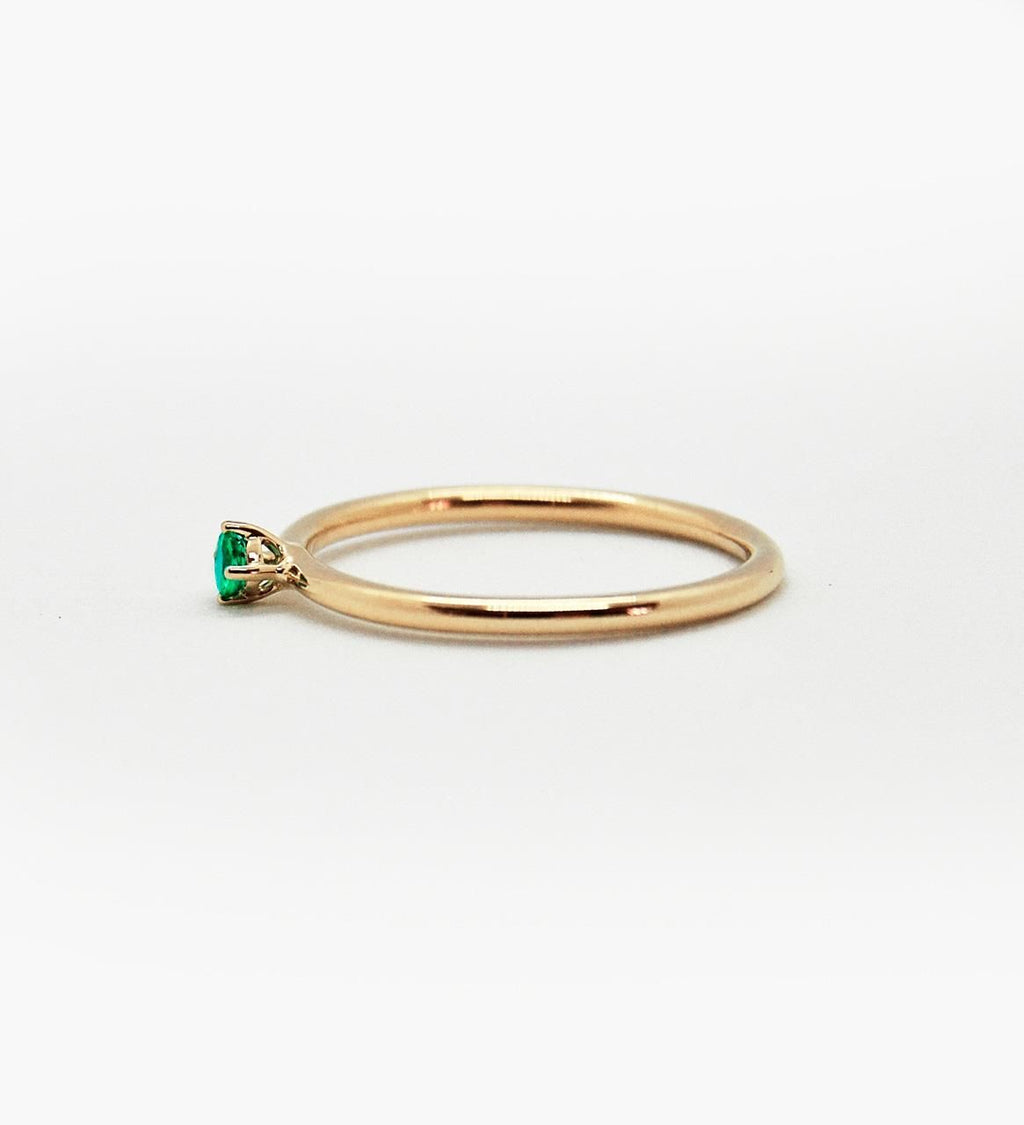 Malene 2.5 Green 14K Gold Ring w. Emerald