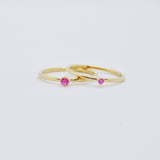 Malene 2.5 Pink 14K Gold Ring w. Sapphire