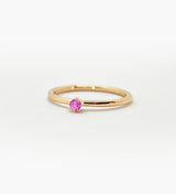 Malene 2.5 Pink 14K Gold Ring w. Sapphire