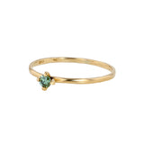 ReMind mini Solitaire 18K Guld Ring m. Grøn Lab-Grown Diamant